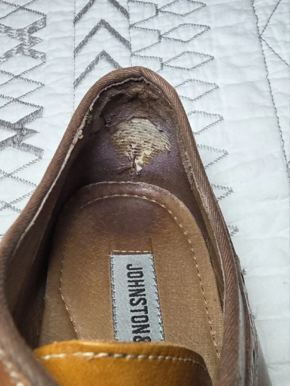 Johnston & Murphy Two-Tone Brown Leather Oxfords
